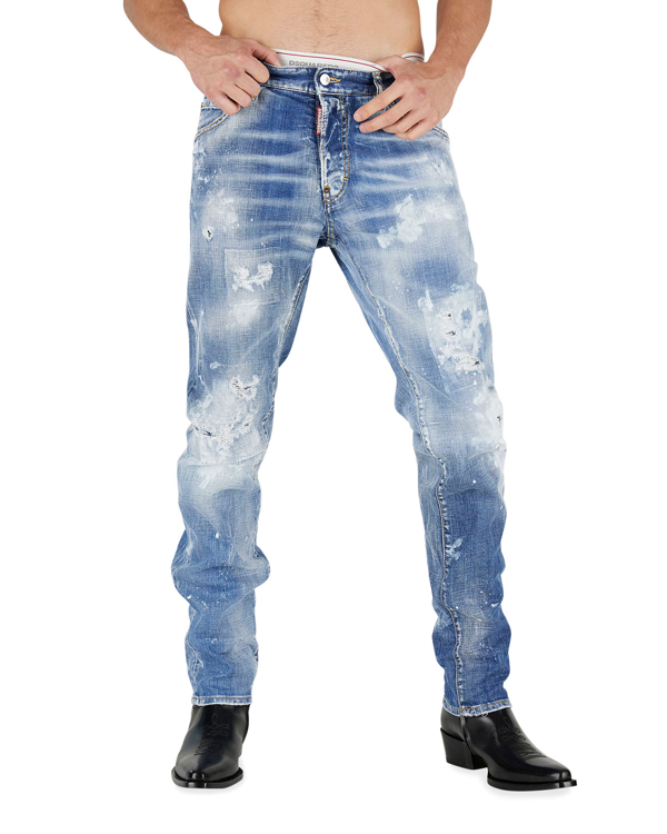 Dsquared2 Men S Cool Guy Distressed Jeans In Navy Blue Modesens