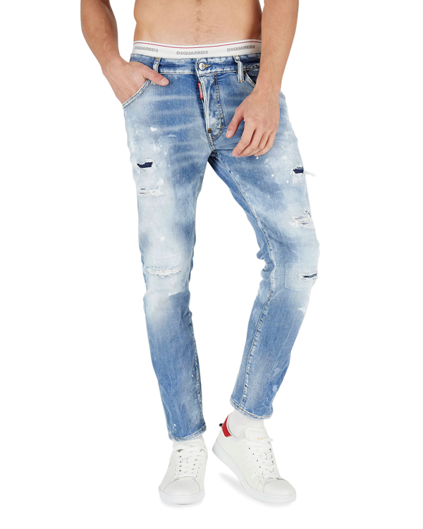 Dsquared2 Men S Skater Distressed Jeans In Navy Blue Modesens