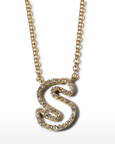 Shop Albert Malky 18k Yellow Gold Diamond Initial "s" Necklace