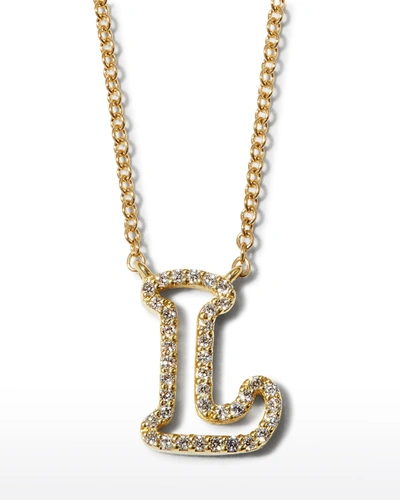 Shop Albert Malky 18k Yellow Gold Diamond Initial "l" Necklace