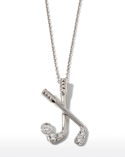 Shop Roberto Coin Golf Tiny Treasure Necklace In White Gold In Wg