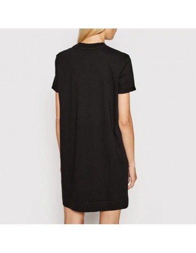 Shop Calvin Klein Dress With Embroidered Logo - In Black