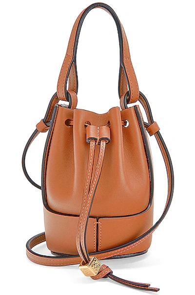 Loewe Balloon Nano Leather Bucket Bag in Brown