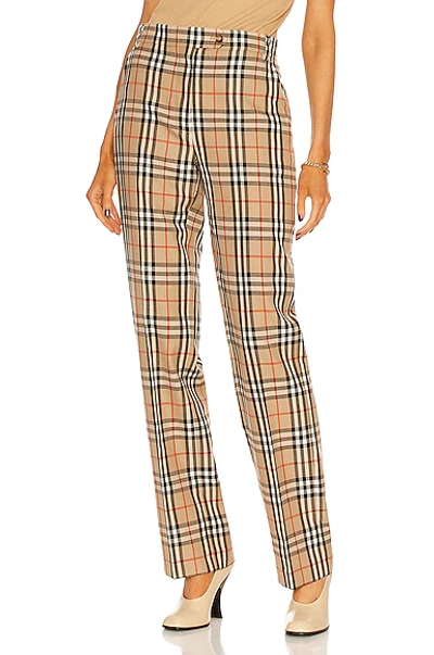 Shop Burberry Fleur Tailored Pant In Archive Beige Ip Check