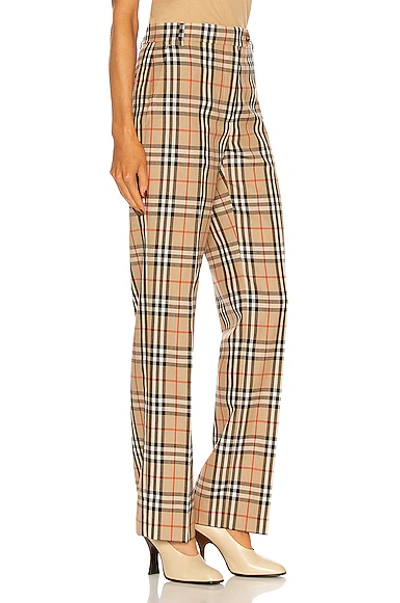 Shop Burberry Fleur Tailored Pant In Archive Beige Ip Check