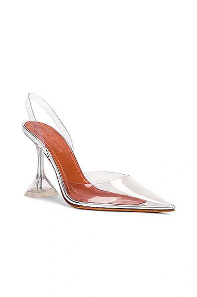 Amina Muaddi Holli Glass Pvc And Metallic Leather Slingback Pumps