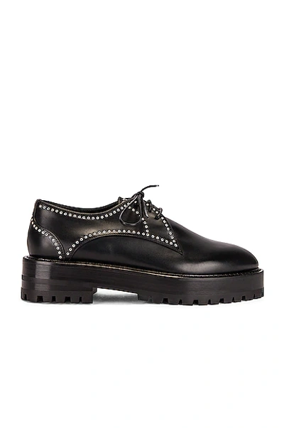 Shop Alaïa Eyelet Derby Loafers In Noir