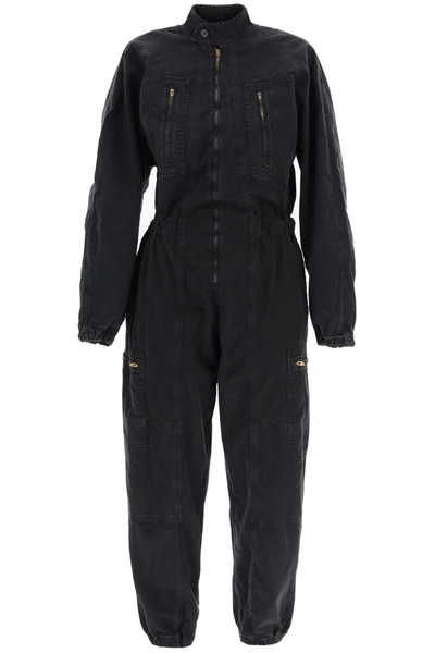 Shop Agolde Marin Cotton Jumpsuit In Black