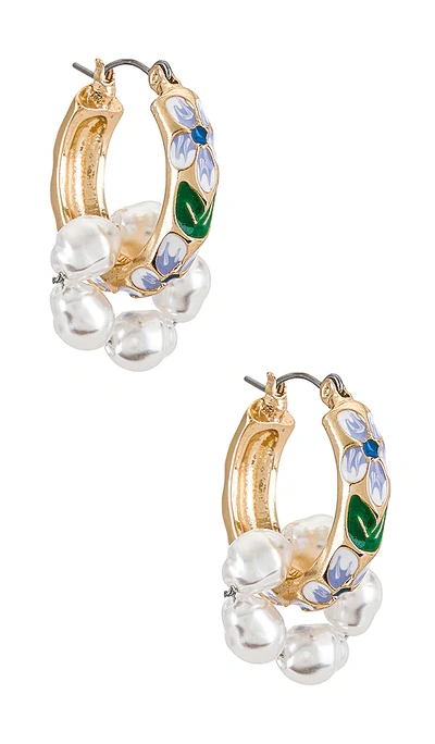 Shop Petit Moments Baroque Earrings In Metallic Gold,blue