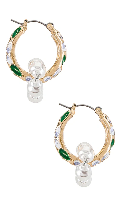 Shop Petit Moments Baroque Earrings In Metallic Gold,blue