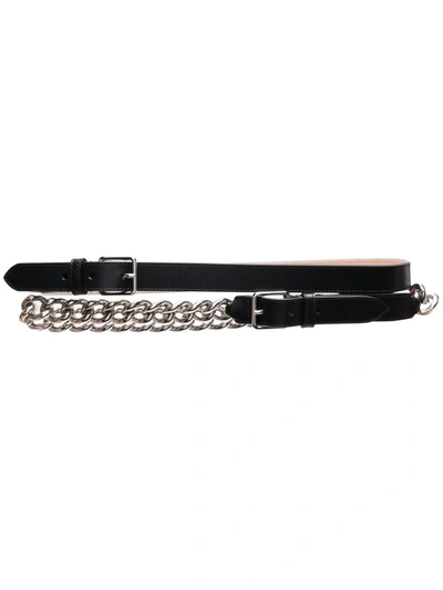 Shop Alexander Mcqueen Chain-link Detail Belt In Black