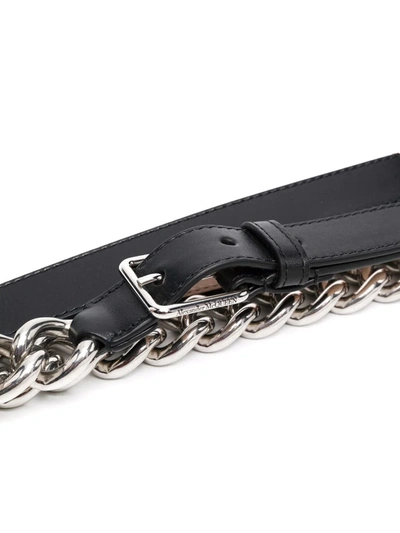 Shop Alexander Mcqueen Chain-link Detail Belt In Black