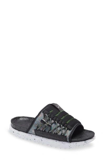Shop Nike Asuna Crater Slide Sandal In Black/ Grey/ White/ Green