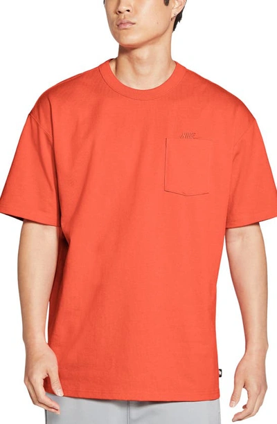 Shop Nike Premium Essential Oversize Pocket T-shirt In Turf Orange