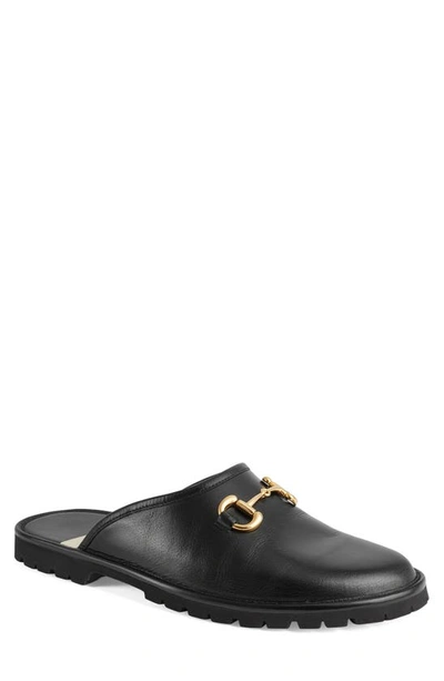 Shop Gucci Elea Horsebit Mule In Nero/ Nero