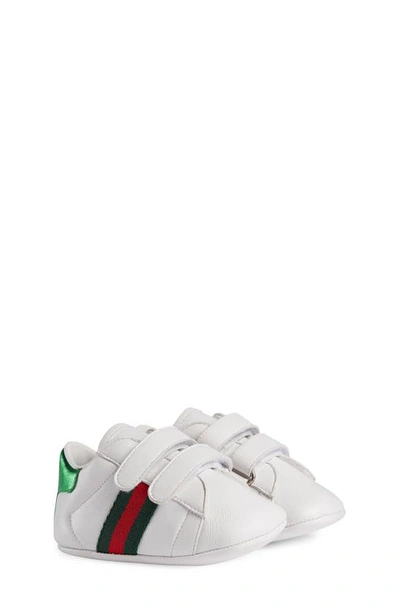 Shop Gucci Ace Crib Shoe In White