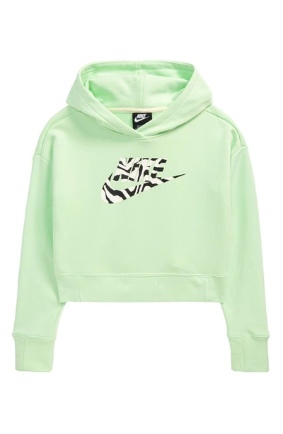 Shop Nike Sportswear Kids' Logo Crop Hoodie In Vapor Green