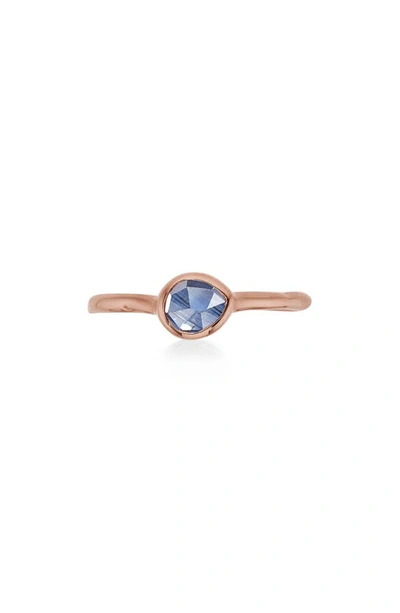 Shop Monica Vinader Siren Small Stacking Ring (online Trunk Show) In Rose Gold/ Kyanite