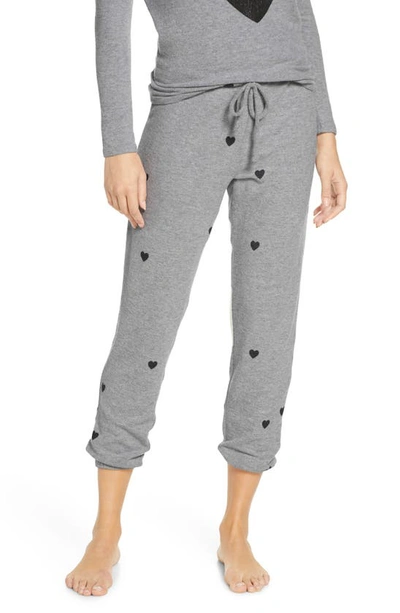 Shop Chaser Tiny Hearts Cozy Jogger Pants In H Grey