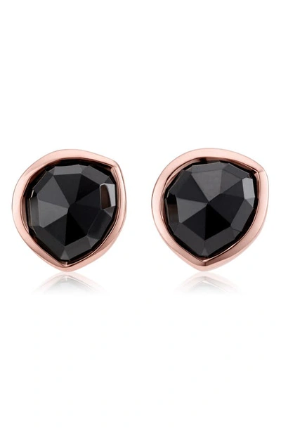 Shop Monica Vinader Siren Semiprecious Stone Stud Earrings (nordstrom Exclusive) In Black Onyx/ Rose Gold