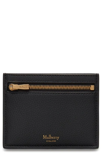 Shop Mulberry Zipped Leather Card Case In Black