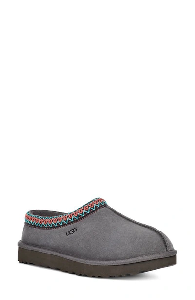 Shop Ugg Tasman Slipper In Dark Grey Suede