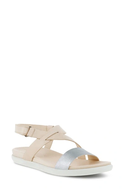 Shop Ecco Simpil Strappy Sandal In Alusilver/ Limestone