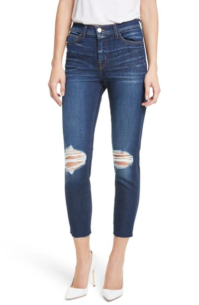 Shop L Agence Abigail French Slim Ripped Skinny Jeans In Dark Diamond Destruct