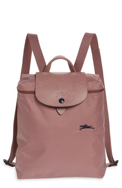 Shop Longchamp Le Pliage Club Backpack In Antique Pink