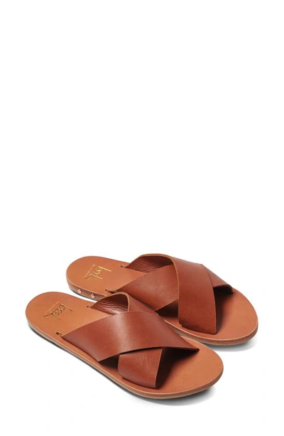 Shop Beek Palila Crisscross Slide Sandal In Tan