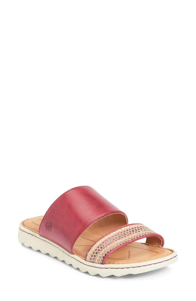 Shop Born Shore Slide Sandal In Red Fabric Combo