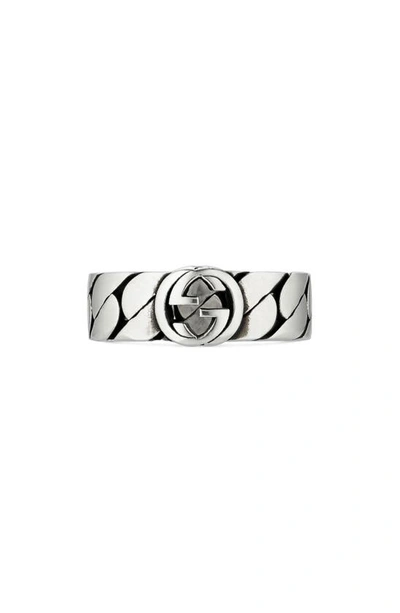Shop Gucci Interlocking-g Sterling Silver Ring