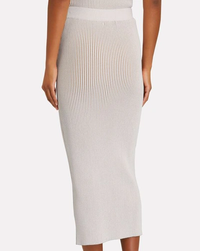 Shop Anine Bing Julian Rib Knit Midi Skirt In Ivory