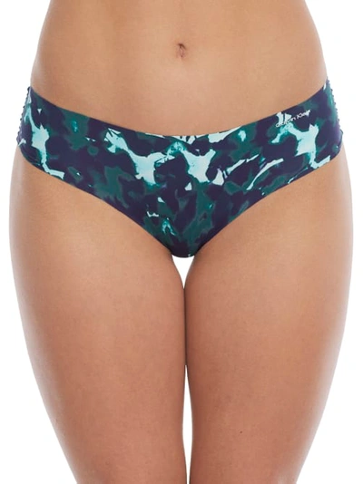 Shop Calvin Klein Printed Invisibles Hipster In Summer,aqua Luster