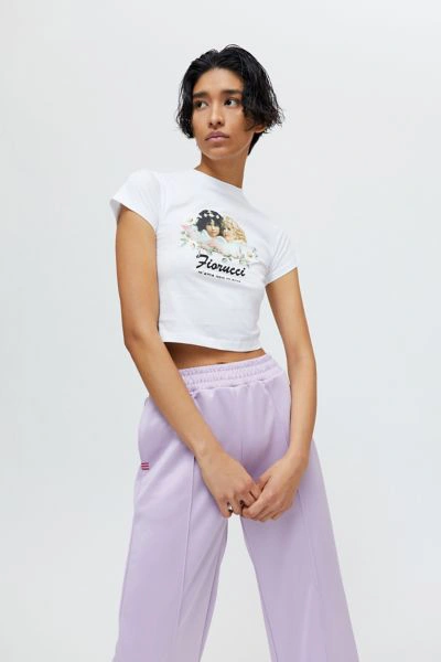Shop Fiorucci Daisy Angels Cropped Tee In Cream