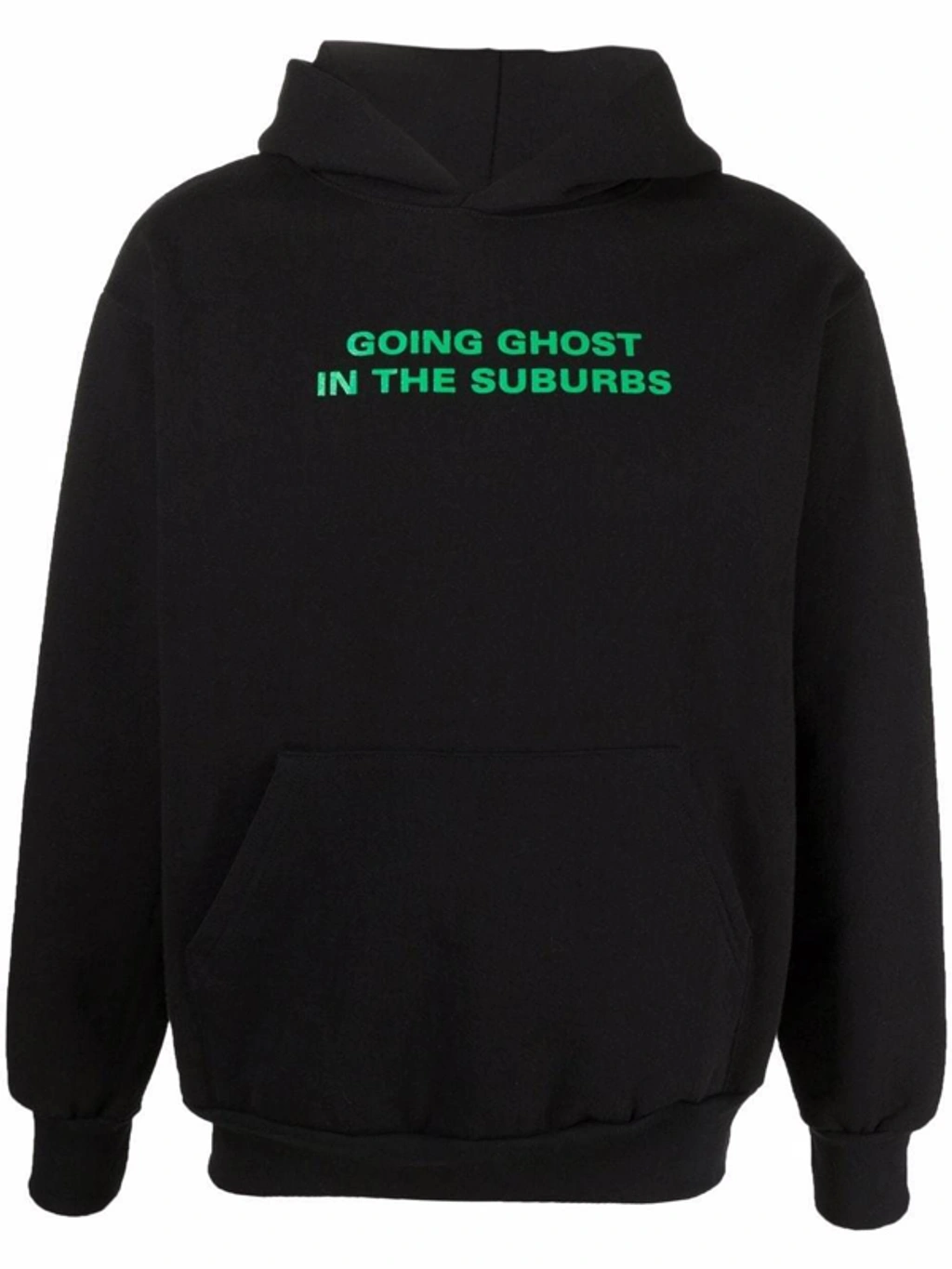 Going Ghost In The Suburbs Logo Print Oversized Hoodie In Black ModeSens