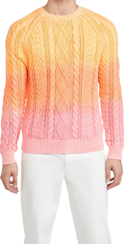 Polo Ralph Lauren Dip-dyed Cable Knit Sweater In Orange Serbert | ModeSens