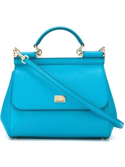 Shop Dolce E Gabbana Women's Light Blue Leather Handbag