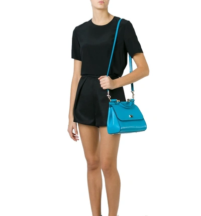 Shop Dolce E Gabbana Women's Light Blue Leather Handbag