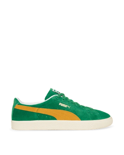 Shop Puma Suede Vtg Sneakers In Amazon Green/saffron