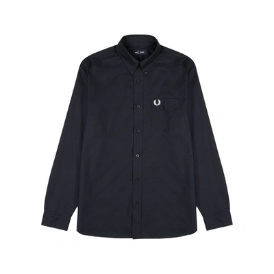 Shop Fred Perry M8501 Navy Cotton Oxford Shirt