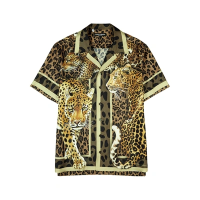 Shop Dolce & Gabbana Leopard-print Silk Shirt