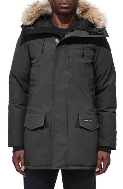 Shop Canada Goose Langford Fusion Fit Parka With Genuine Coyote Fur Trim In Graphite