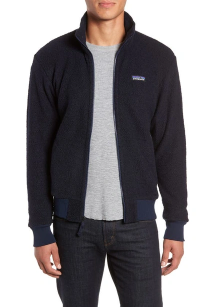 Shop Patagonia Woolyester Fleece Jacket In Classic Navy