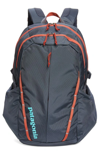 Shop Patagonia 28 Liter Refugio Nylon Backpack In Smolder Blue/roots Red