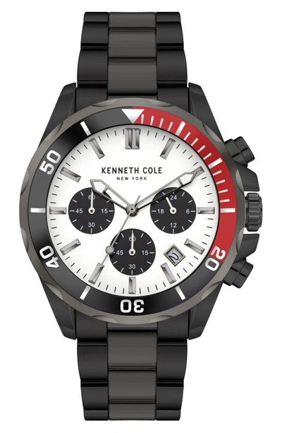 Shop Kenneth Cole New York Chronograph Bracelet Watch, 43mm In Black