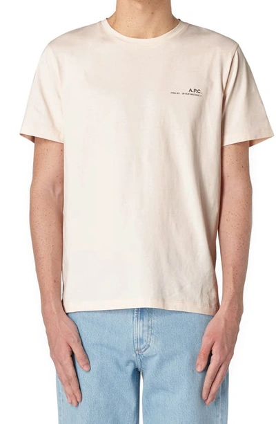 Shop Apc Item Logo Graphic Tee In Fab Pale Pink