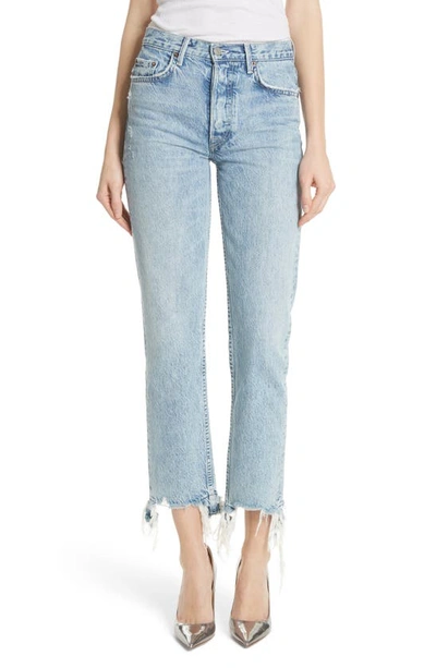 Shop Grlfrnd Helena Frayed Hem High Waist Jeans In Hold On