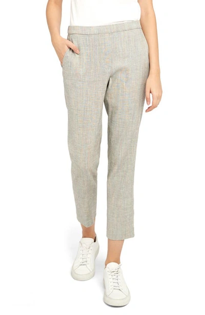 Shop Theory Treeca Pull-on Linen Blend Crop Trousers In Multi