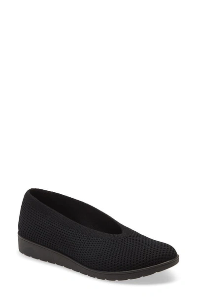 Shop Eileen Fisher Heaven Mesh Flat In Black Stretch Fabric